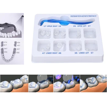 1 комплект стоматологических ортодонтических жевательных зубов эстетическая печать набор пресс-форм печать реставрация зубов быстро построенные Изображение