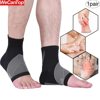1 пара компрессионных носков для женщин и мужчин, лучшие компрессионные рукава для голеностопного сустава, ортез для поддержки свода стопы и облегчения боли в пятке Изображение