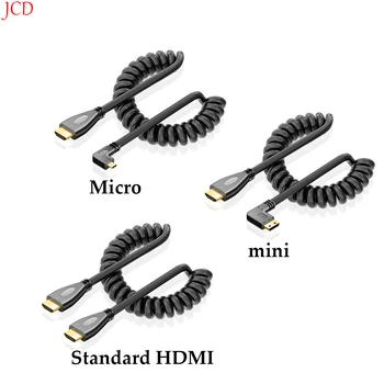 1 шт. HDMI - Mini HDMI Пружинная камера Цифровая зеркальная камера высокой четкости Большая голова к маленькой голове 4K Телескопический кабель для передачи видеоданных Изображение