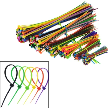100 шт. 100 мм 150 мм 200 мм Самоблокирующиеся нейлоновые кабельные стяжки Пластиковая проволока Zip Binding Wrap Straps 1,8 * 100 2,5 * 100 2,5 * 150 Микс 10 Цвет Изображение