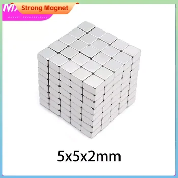 1000 шт. 5x5x2 Маленький блок Поиск Магнит Сильный N35 Квадрат Редкоземельные неодимовые магниты Лист 5 * 5 * 2 5x5x2 мм Изображение