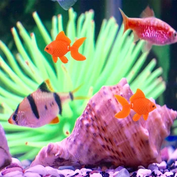 10PCS Искусственная Рыба Аквариум Орнамент Плавающая Симуляция Золотая Рыбка Для Аквариума Изображение