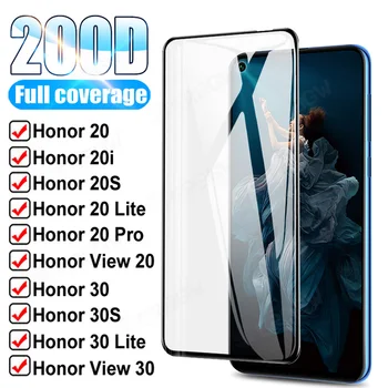 2 шт. 200D Закаленное стекло с полным покрытием для Huawei Honor View 30 V30 Защитная пленка для экрана Honor 20 Pro 30 Lite 20i 20S 30S 30S Изображение