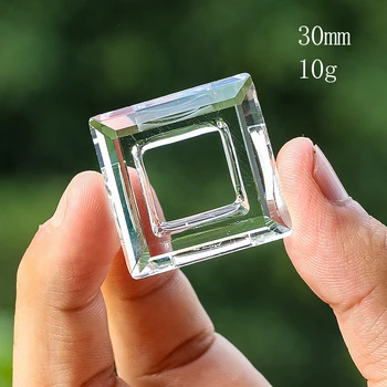2 шт. 30 мм Прозрачный квадратный полый стеклянный художественный кристалл призма граненый ловец солнца для окон украшение автомобиля подвеска ремесла Изображение