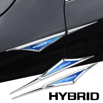 2 шт. сплав автомобильные наклейки автомобильные аксессуары для гибридного синергетического привода Toyota Prius Camry Rav4 yaris Crown Auris ford Hyundai Honda Изображение