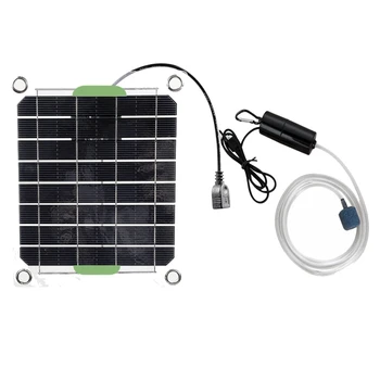 20 Вт Аквариумный воздушный насос Солнечная энергия Оксигенатор для аквариума Кислородный насос USB Зарядка Пруд Водяной насос Изображение