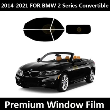 2014-2021 Для BMW 2 серии Кабриолет (полный автомобиль) УФ предварительно вырезанный тонировочный комплект окон Автомобильная оконная пленка Черный автомобильный стекло Flim Изображение