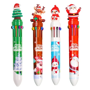 2022 Новая многоцветная ручка 10-в-1 выдвижная шариковая ручка для детского вознаграждения Изображение