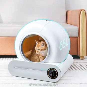 2023 Управление приложением Tuya Large Space Автоматический самоочищающийся туалет для кошек Лоток для кошек Интеллектуальный автоматический ящик для кошек Изображение