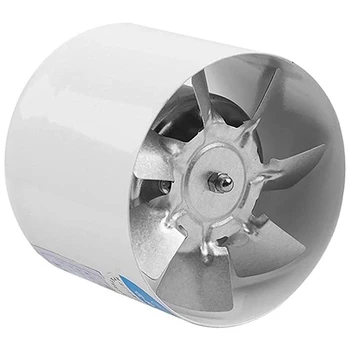 2X 4-дюймовый встроенный канальный вентилятор Вентилятор воздуха Металлическая труба Вентиляция Вытяжной вентилятор Мини-экстрактор Ванная комната Туалет Настенный вентилятор Изображение