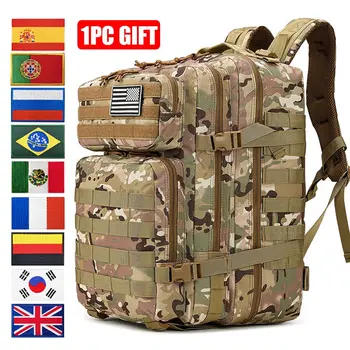 30L/45L Военный тактический рюкзак Мужчины 3P Army Attack Rucksack Field Походы Кемпинг Сумка 900D Oxford Водонепроницаемые дорожные сумки Изображение