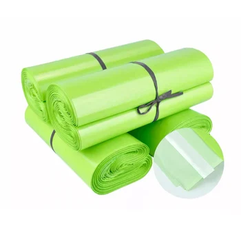 5 размеров ярко-зеленый экспресс-конверт самоклеящиеся курьерские пакеты для упаковки продукта бизнес-доставка почтовые пакеты подарочный мешочек 10 шт. Изображение