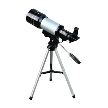 70 мм 300-мм телескоп со штативом для начинающих с ручкой панорамирования, для наблюдения за объектами ночью Изображение