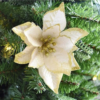 8Pcs Искусственные цветы Свадебные украшения Украшения для рождественской елки Сухоцветы Домашний декор Navidad Новый год 2023 Изображение