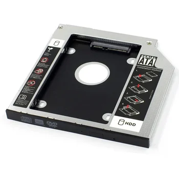 9,5 мм 12,7 мм Алюминиевый 2-й второй жесткий диск Caddy SATA 3.0 Optibay 2,5 '' SSD DVD CD-ROM Адаптер корпуса Жесткий диск Изображение