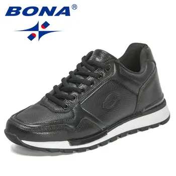 BONA 2023 Новые дизайнеры Повседневная обувь Мужская легкая Удобные дышащие прогулочные кроссовки Мужская обувь для отдыха Zapatos Hombre Изображение