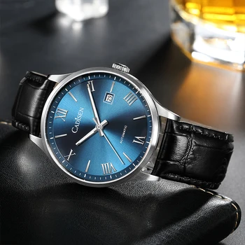 CADISEN 2023 Новые мужские часы 41 мм Простые автоматические механические наручные часы Мужчины Водонепроницаемый сапфировый стекло Деловые часы Man Изображение