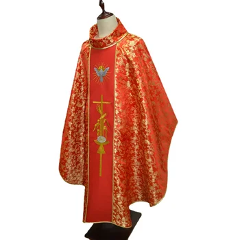 Chasuble Облачения священника Христианский костюм Костюмы священника Полиэстер Взрослый Католический Религиозный Архиепископ Одежда Мантия духовенства Изображение
