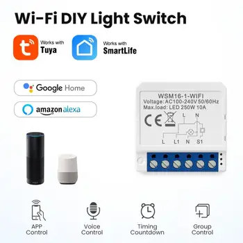 Gang Tuya WiFi Smart Switch Module с двухсторонним управлением, прерыватель умного дома Smart Life работает для Alexa, дома Изображение