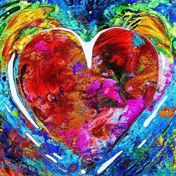 JMINE Div 5D Heartful1 красочное любовное сердце Полная алмазная живопись наборы для вышивки крестом художник 3D краска бриллиантами Изображение