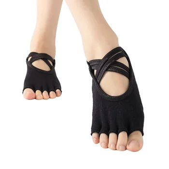 KoKossi 1 пара Махровые пятипалые кроссовые носки для йоги Безвредные мягкие дышащие частицы ПВХ Ударопрочный Противоскользящий Быстросохнущий Изображение
