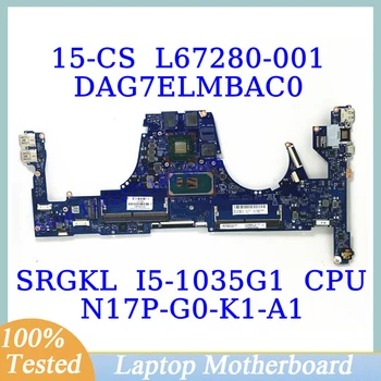 L67280-001 L67280-501 L67280-601 Для HP 15-CS с процессором SRGKL i5-1035G1 DAG7ELMBAC0 материнской платой ноутбука N17P-G0-K1-A1 100% протестировано Изображение