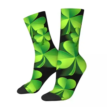 Lucky Clover Мужские носки с 3D-печатью унисекс Инновационная средняя трубка Носок Харадзюку Изображение