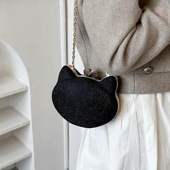 PU Цепи Твердые женские сумки через плечо Женские сумки в продаже 2023 Высококачественная модная швейная нить Lock Bolsas Femininas Изображение
