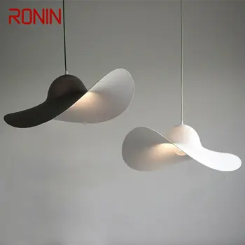 RONIN Nordic Art Подвесной светильник Светодиодный креативный Соломенная шляпа Подвесной светильник для дома Гостиная Спальня Кабинет Простота Декор Изображение