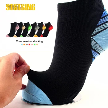 STSTSING 1 пара носков с низким вырезом для мужчин и женщин - компрессионные носки для бега с поддержкой свода стопы Изображение