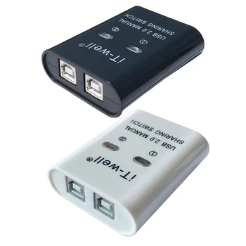 Y1UB IT-WELL USB-устройство совместного использования принтеров, устройство совместного использования принтера 2 в 1 2-портовый ручной KVM-переключающий разветвитель Преобразователь концентратора Изображение