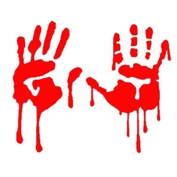  Автомобильные наклейки Персонализированные креативные наклейки Кровавые отпечатки рук зомби Украшение автомобиля Водонепроницаемый и солнцезащитный крем ПВХ 16 * 12 см Изображение