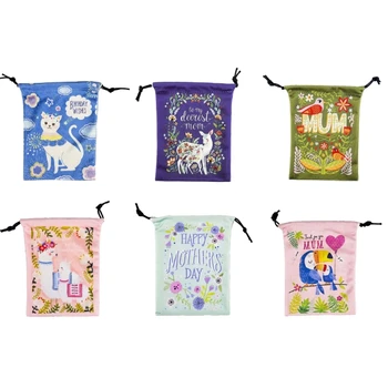 Бархатная сумка на шнурке для ювелирных изделий Подарочная сумка для хранения карт Таро Подарок на День матери Baby Shower Wedding Favor Packaging Pouch Изображение