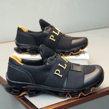  Высокое качество Мужская обувь Blade Модные мужские кроссовки на шнуровке Дышащие противоскользящие мужские повседневные кроссовки Tenis Masculino Изображение