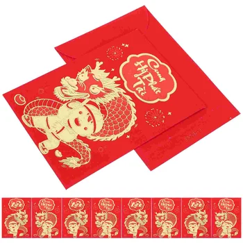 Деньги Красные карманы Китайские конверты с удачными деньгами Год Красные конверты Конверты с наличными Мешки с деньгами Случайный стиль Изображение