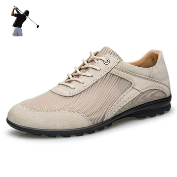 Дышащая обувь для гольфа для мужчин Плюс размер 47 48 Мужские тренировочные кроссовки для гольфа Нескользящая повседневная спортивная обувь для гольфа и фитнеса Изображение