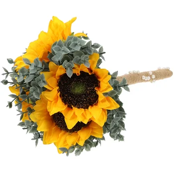 Искусственный цветок для свадебного украшения Имитация свадебного букета из подсолнуха Изображение