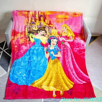 красочный белоснежка принцесса белль замок авроры детские одеяла для мальчиков детский подарок на кровать плед 150x200 см декор спальни Изображение