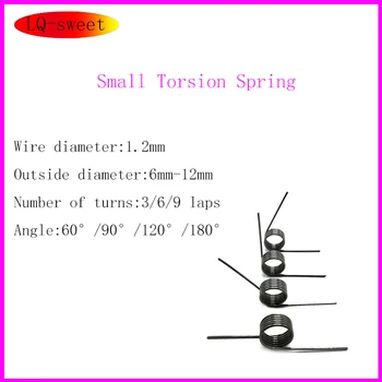  маленькая торсионная пружина 180-120-90-60 градусов диаметр проволоки 1,2 мм 5 шт. V-образная пружина Изображение
