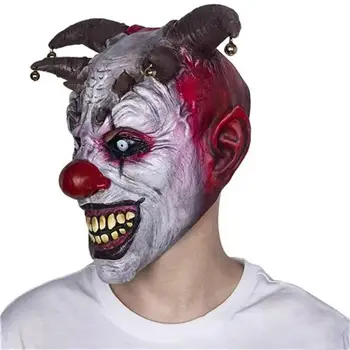 Маска ужаса Уникальный и реалистичный дизайн Легко носить Высокое качество изготовления Реалистичный внешний вид Маска клоуна Латексная маска 240 г Изображение