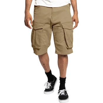 Мужские летние новые повседневные комбинезоны с несколькими карманами свободные шорты-карго Изображение