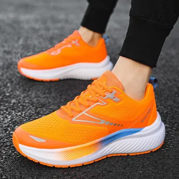  Мужские марафонские кроссовки на толстой подошве для мужчин 2023 Новая обувь для отца в корейском стиле Модные женские спортивные сетчатые кроссовки LT Изображение