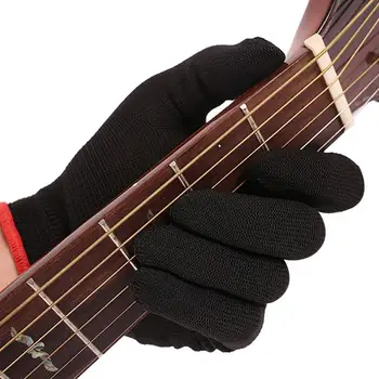  Мягкая нейлоновая гитарная перчатка для левой руки Бас-перчатка Тренировка кончиков пальцев Перчатка Музыкальный инструмент для профессиональных начинающих музыкантов Изображение