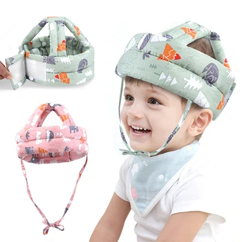 Мягкая удобная голова Безопасность и защита Регулируемые шляпы Кепка для малышей Защитная шапка от столкновений Детский защитный шлем Изображение