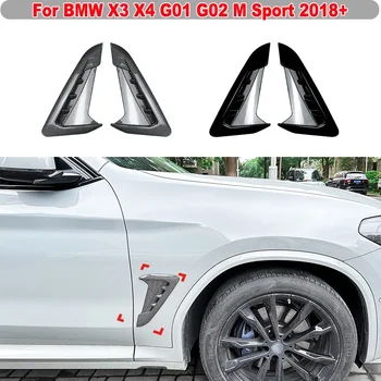Наклейка на крыло Car Shark Gills для BMW X3 X4 G01 G02 M Sport 2018+ Боковой выход воздуха Вентиляционная крышка Украшение Автомобильные аксессуары Изображение