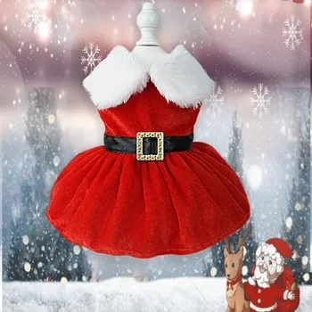 Одежда для собак Рождественские платья для собак для маленьких собак Рождественский косплей Кошка Домашнее животное Собака Fancy Princess Щенок Платье Собака Куртка Изображение