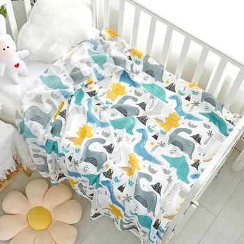 Одеяло для новорожденных Бамбук Хлопок Марля Мягкая кожа Детский спальный мешок Впитывающий дышащий банный полотенце Детская коляска Теплый коврик Изображение