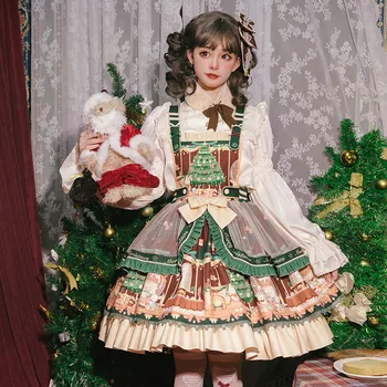 Оригинальный дизайн Лолита Рождественская история sk подтяжки платье милое милое платье полный комплект Изображение