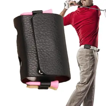  Открытый чехол Дорожный чехол Сумка для мяча для гольфа Портативная поясная сумка для хранения PU Кожа для гольфа Спортивные вмещает 2 мяча и 4 футболки для гольфа Изображение