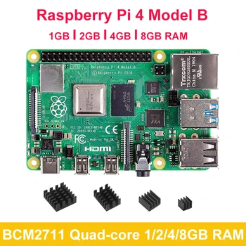 Официальная плата Raspberry Pi 4 Model B 1 ГБ 2 ГБ 4 ГБ 8 ГБ ОЗУ BCM2711 Четырехъядерный 1,5 ГГц Встроенный WiFi BT Speeder, чем Raspberry Pi 3B+ Изображение